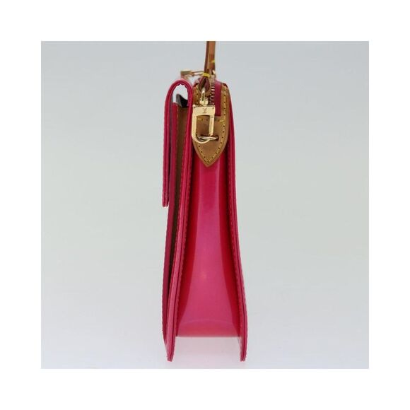 Pre Loved LOUIS VUITTON Monogram Vernis Motto Pouch Fuchsia Pink M91225 LV Auth - Picture 4 of 8